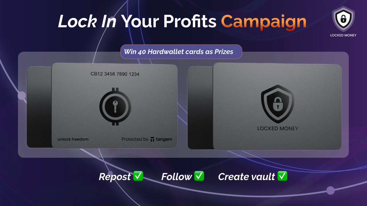 ᎳᎪᏒᏒᎥᎾᏒ🤺 (@warrior7_1) on Twitter photo 🔒 Locked Vaults. 💸 250% APR. 🧊 Cold Wallets.
<a href="/locked_money/">Locked Money</a> is giving me 7 days to go wild and YOU get the chance to win:
✅ A cold wallet
✅ Up to 250% APR
✅ Bragging rights for being early 😉
Here’s how to enter:
1️⃣ Create your vault
2️⃣ RT this & follow <a href="/locked_money/">Locked Money</a>
3️⃣ 🔒 Locked Vaults. 💸 250% APR. 🧊 Cold Wallets.
<a href="/locked_money/">Locked Money</a> is giving me 7 days to go wild and YOU get the chance to win:
✅ A cold wallet
✅ Up to 250% APR
✅ Bragging rights for being early 😉
Here’s how to enter:
1️⃣ Create your vault
2️⃣ RT this & follow <a href="/locked_money/">Locked Money</a>
3️⃣