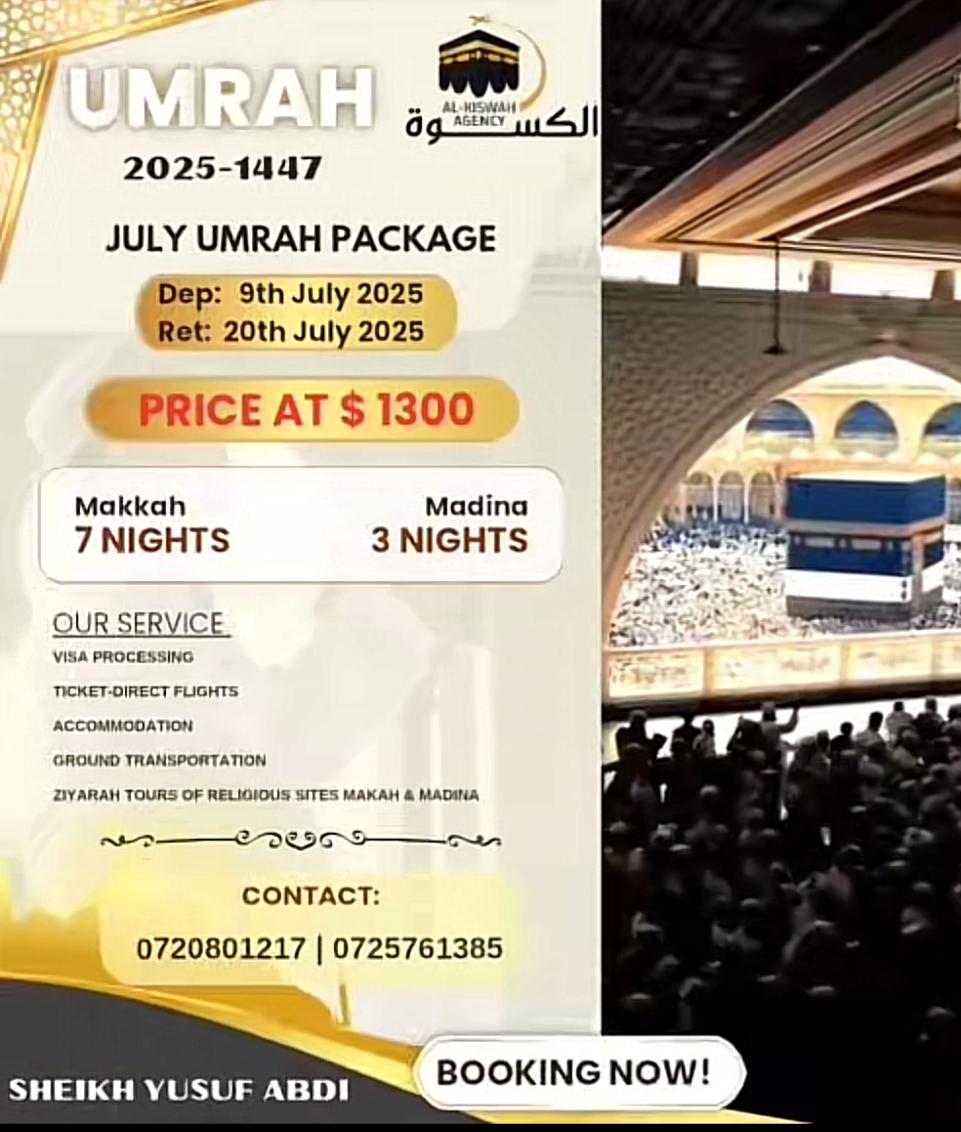 Join us to make your holy trip special. for more information 254701222556