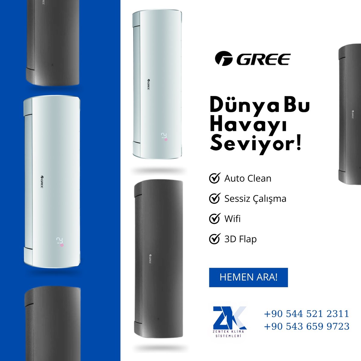 Dünya Bu Havayı Seviyor! Gree Klima kalitesine size özel fiyatlarla sahip olmak için hemen arayın.
