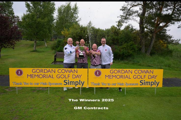 Gordon Cowan Memorial Golf Day raffle prizes 

1st prize holiday vouchers - Trevor Muir
2nd prize X-box - Zoe McDougall
Celtic shirt - Myra Paterson 
Rangers shirt- Andy Scott 
Motherwell shirt - Tam Gallagher 
Dundee shirt - Karen Begg
Dundee Utd shirt - Lily Peoples
🙌🏻💛🖤🙌🏻