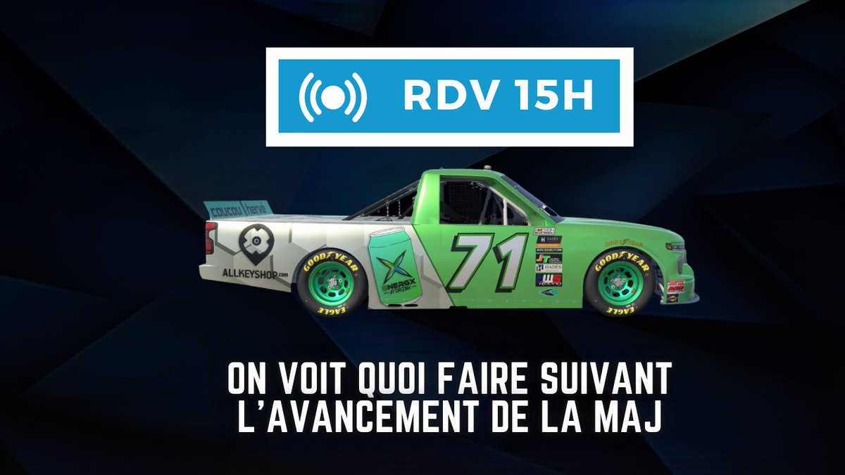 RDV en 15h en espérant que la MAJ soit finie 😉

Aucune idée du programme on verra le moment venu haha

Si elle est fini a temps peut être qu'on fera une open sur iowa a 14h45