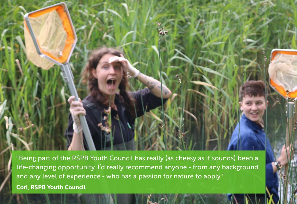 Are you, or someone you know, aged 16-24 and passionate about protecting nature? Apply to be one of RSPB’s new Youth Council members!

Our Youth Council play a critical role. Help drive change for nature across the UK. Apply here ➡️ forms.office.com/Pages/Response…