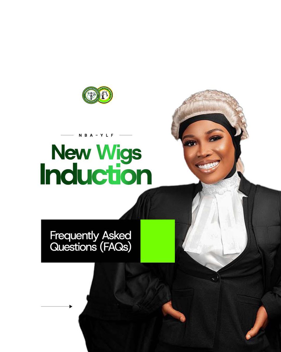 NBAYLFOfficial's tweet photo. 🧠💼 Confused About What’s Next?
The wig is on, the journey begins but don’t worry, we’ve answered it all! From attire to expectations, our FAQs for New Wigs have you covered.

#NBAYLF #NewWigsInduction #LegalFAQs #NextSteps #YoungLawyers #CallToBar2025 https://t.co/7Z1Fz6PtyK
