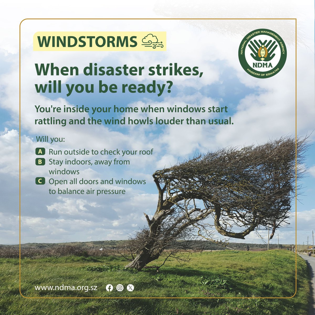 When the wind roars and your windows start shaking, would you know what to do? The right choice can protect you and your family. Let us keep talking about safety before the next storm comes.
#NkweToDisasterPreparedness