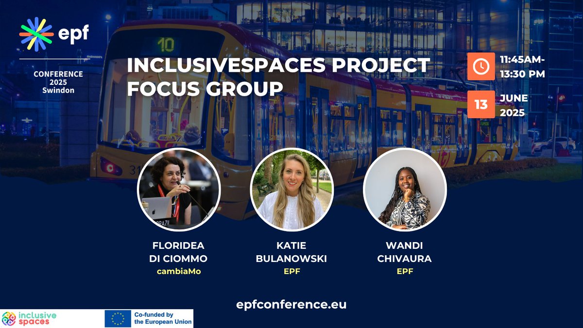 European Passengers' Federation (@eupassengers) on Twitter photo 🤝 𝐉𝐨𝐢𝐧 𝐮𝐬 𝐟𝐨𝐫 𝐭𝐡𝐞 <a href="/InclusiveSpaces/">Inclusive Design</a> 𝐅𝐨𝐜𝐮𝐬 𝐆𝐫𝐨𝐮𝐩 𝐚𝐭 𝐭𝐡𝐞 #EPFConference2025
The focus group will share project results & introduce the InclusiveSpaces tools. Participants can join discussions & give feedback to ensure the tools are inclusive. 🤝 𝐉𝐨𝐢𝐧 𝐮𝐬 𝐟𝐨𝐫 𝐭𝐡𝐞 <a href="/InclusiveSpaces/">Inclusive Design</a> 𝐅𝐨𝐜𝐮𝐬 𝐆𝐫𝐨𝐮𝐩 𝐚𝐭 𝐭𝐡𝐞 #EPFConference2025
The focus group will share project results & introduce the InclusiveSpaces tools. Participants can join discussions & give feedback to ensure the tools are inclusive.