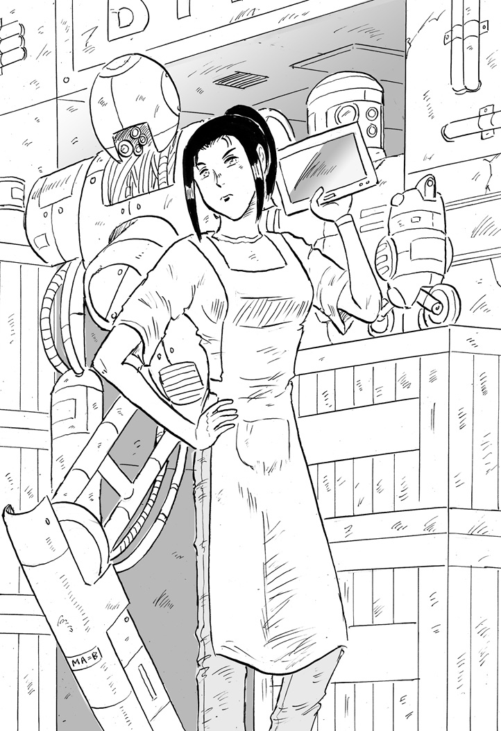 適当にキャラを初めに描いて適当に背景を後から描きました。 