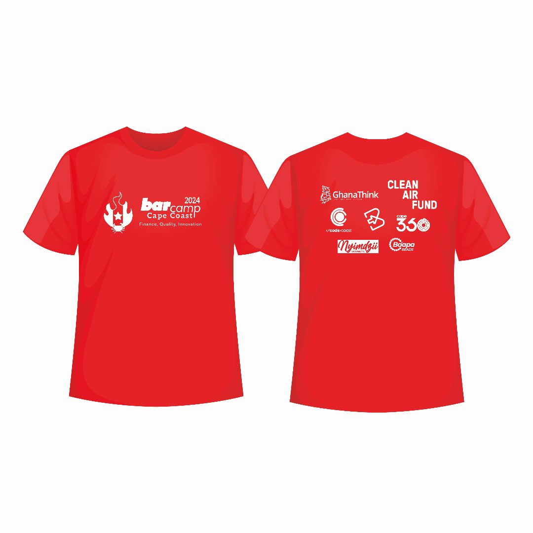 Get a branded Barcamp Cape Coast 2025 T-Shirt for GH¢60 by completing the form
forms.gle/JSM26WARmCP3KP…
Register here bit.ly/bccapecoast202…
See you there! 🥳
#bccapecoast