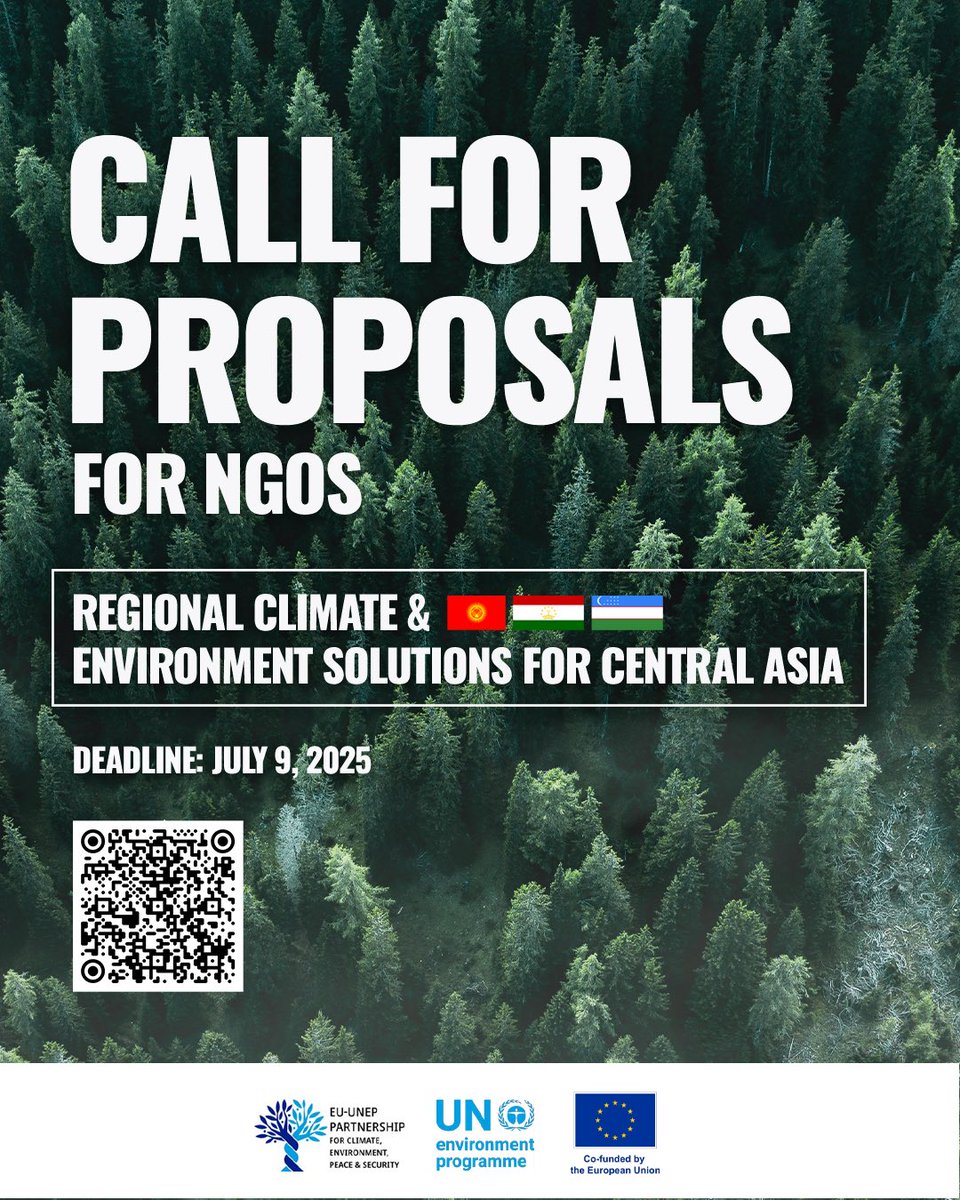 📢 Call for NGOs in the Fergana Valley! 🇰🇬🇹🇯🇺🇿
Join an EU &amp; UNEP-supported project to help local communities tackle climate and environmental challenges.

📩 Apply by July 9, 2025
Details: eeas.europa.eu/delegations/ky…

#EU4CentralAsia