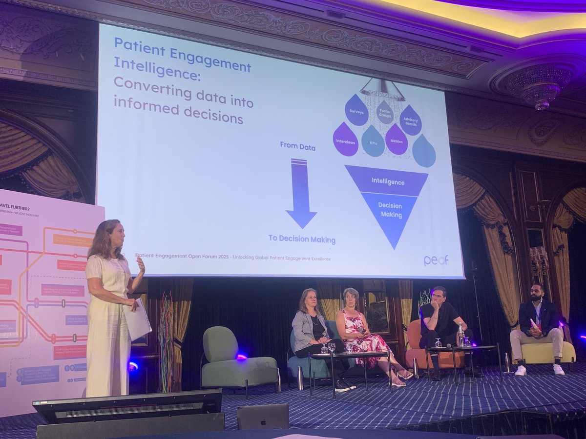 How metrics matter in driving quality in patient engagement.

Moderator: Hayley Chapman 

Panelists: Michaela Dinboeck, Liz Clark, Daniel De Schryver &amp; Nikul Bakshi 

#PEOF2025 #HealthInnovation #CoCreation #PatientInvolvement #PatientEngagement #GlobalHealth #SparkingSynapses