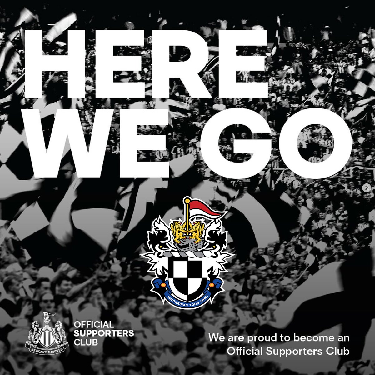 𝐇𝐄𝐑𝐄 𝐖𝐄 𝐆𝐎! <a href="/NUFC/">Newcastle United</a> agree deal to cherish Indonesian Toon Army as an Official Supporters Club!

Established in 1997, ITA resmi ditunjuk sebagai perwakilan Indonesia untuk mewadahi suporter NUFC, langsung di bawah naungan klub 🖤🤍