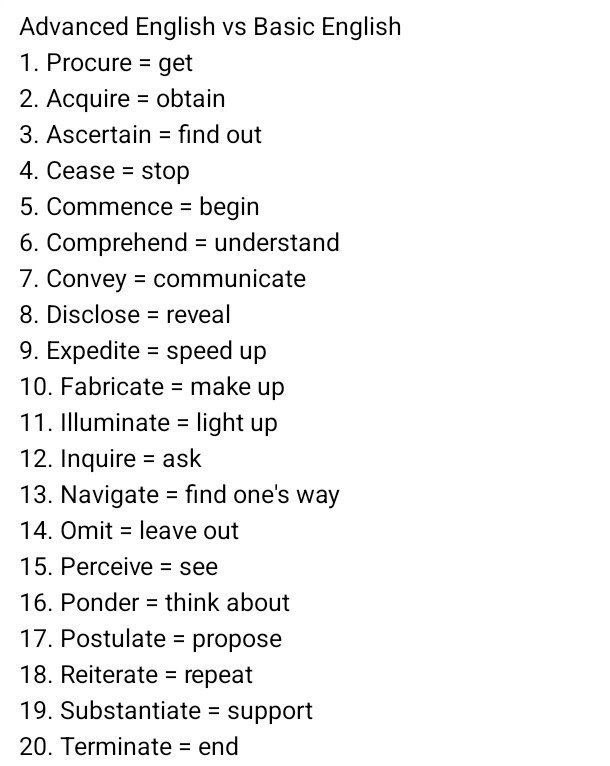 Advanced vs Basic English