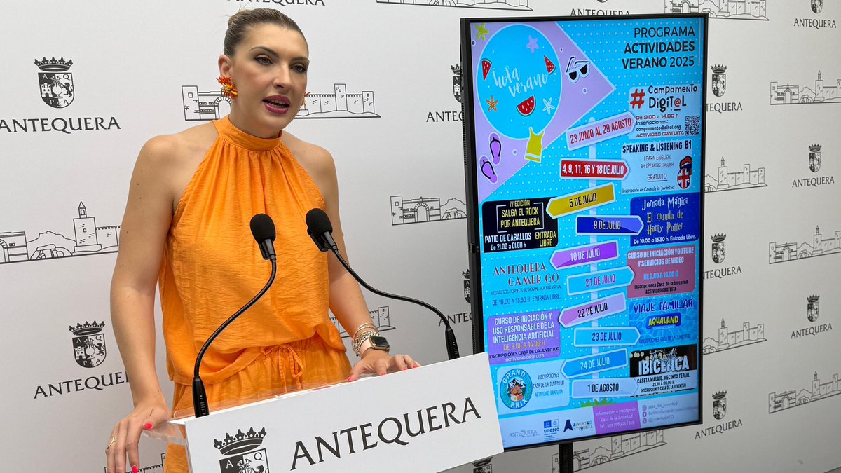 🧒🏻👧🏼 El área de #Juventud presenta el programa de actividades veraniegas para 2025

📆 23 JUN al 1 AGO
Amplia programación que cuenta con ocio, música, idiomas, formación… iniciativas pensadas para todas las edades

👉🏽Consulta en imagen la programación

#Antequera es #MásCiudad
