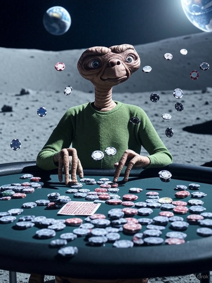 Le 11 Juin 1982, sort au cinéma le Film E.T🎬
⭐️⭐️⭐️Quel chef d'œuvre ce Film ⭐️⭐️⭐️
👽 L'histoire passionnante d'un extraterrestre qui joue sur <a href="/CoinPoker_OFF/">CoinPoker</a> <a href="/CoinPoker_FR/">CoinPokerFR</a> afin de pouvoir rentrer chez lui et téléphoner à sa famille☎️🏠
INCROYABLE ! Il va participer au #CASHGAME