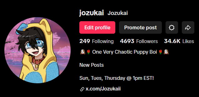 I know you're all probably tired of seeing this, but I'm really proud of it.

Thanks for 4k on YouTube &amp; TikTok!

🌹🐶