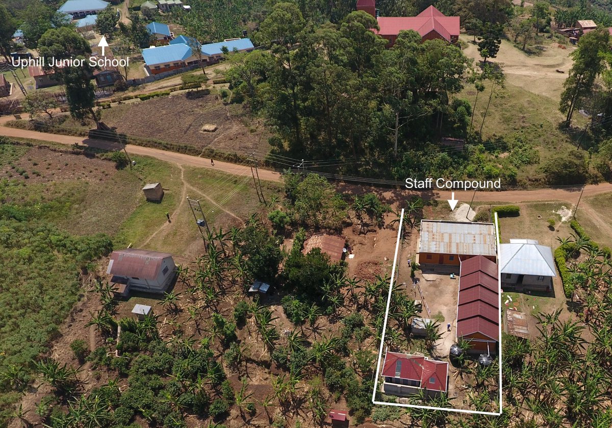 In rural areas of Uganda, providing teachers with good quality accommodation makes recruitment much easier. This is the staff compound for the Uphill Junior School Teachers, a short walk from the campus.