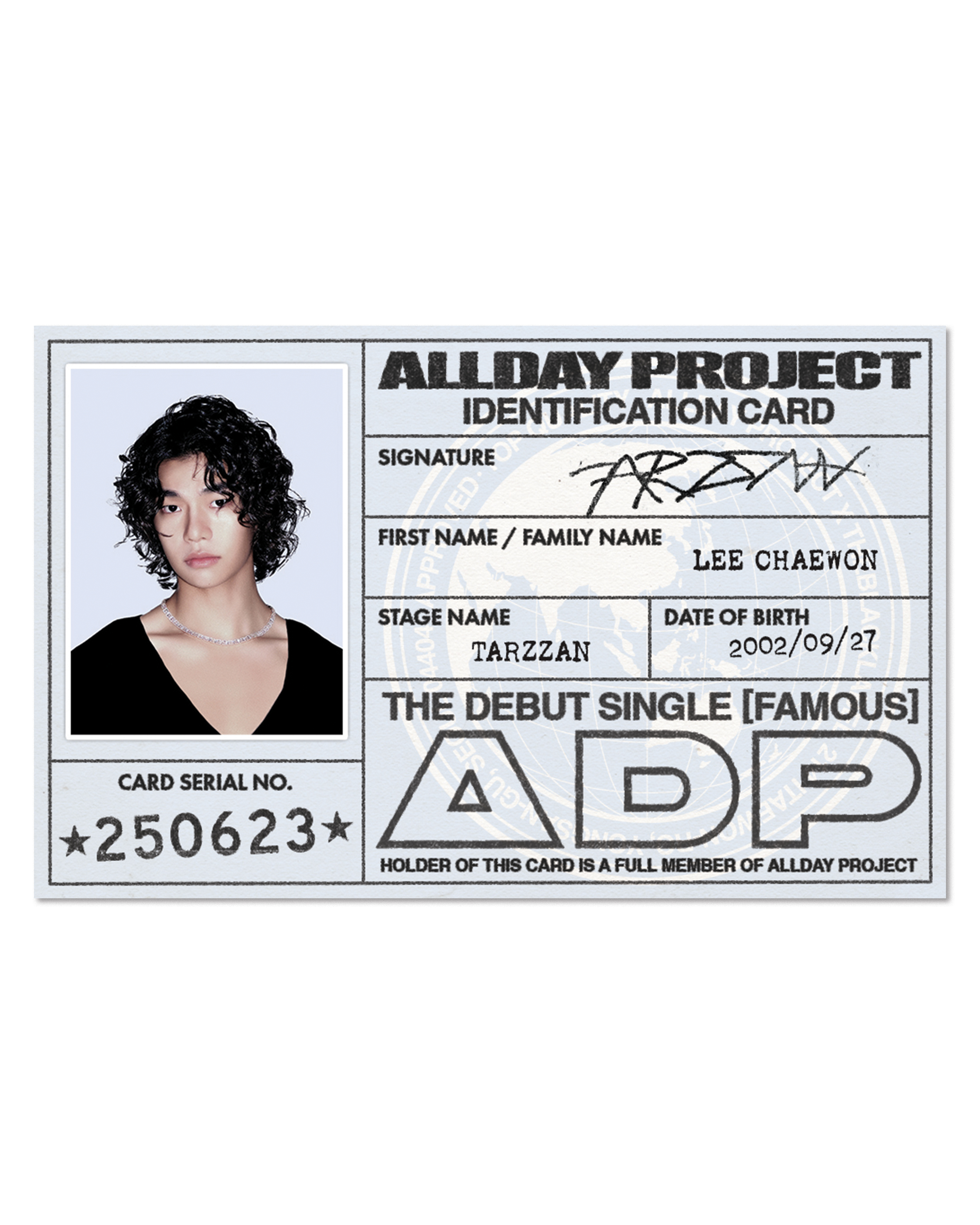 alldayproject ADP タ－ザン 1st サノク 限定 トレカ B alldayproject ADP ターザン 1st サノク 限定 トレカB
