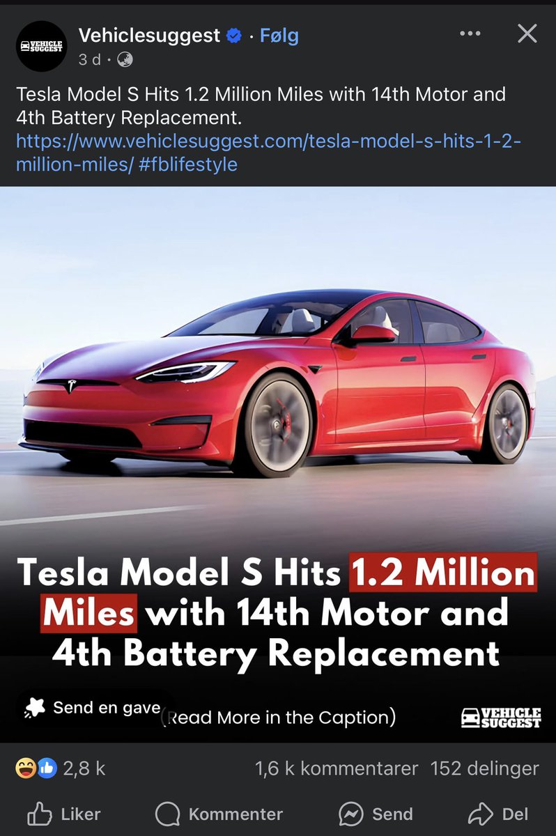 OptimistenPrime's tweet photo. Tesla owners be like “just hit 1.2M miles”

Bro, you’re on motor #14 and battery #4.

That’s not a flex. That’s a mechanical cry for help.

Your car’s had more transplants than a season of Grey’s Anatomy. https://t.co/IwibxaciO0
