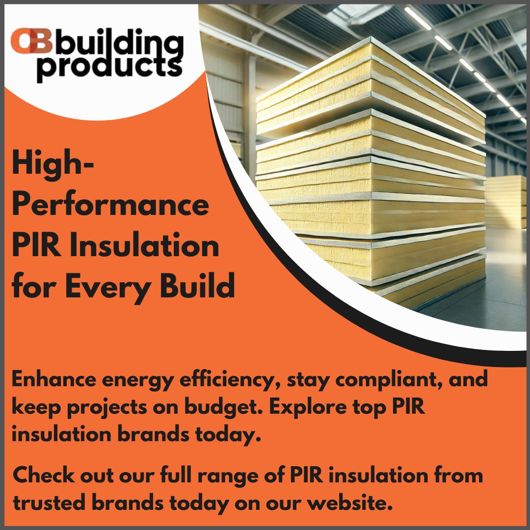 cbbuildingprod's tweet photo. Premium PIR insulation for trade professionals.
You need insulation that delivers high thermal efficiency, compliance, and cost savings for your projects.
Order today: https://t.co/HQBmuv76CD
#CBBuildingProducts #PIRInsulation #BuildingEfficiency #ConstructionMaterials https://t.co/geTVuvr8oK