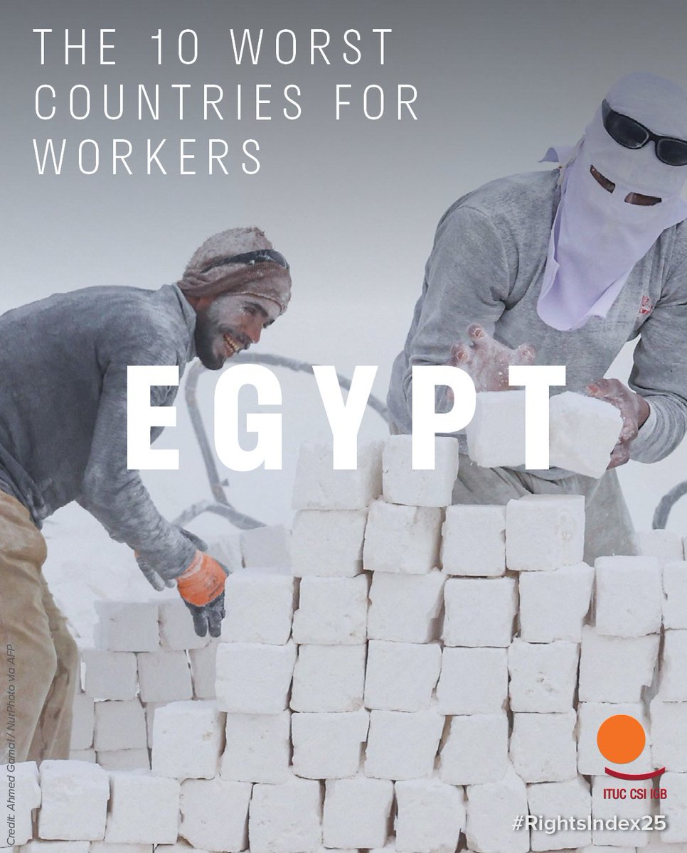🇪🇬 #Egypt

📵 Union activity in Egypt? Blocked. Silenced. Denied.
💔 Workers deserve a voice — not persecution!

👉 pulse.ly/ya5q7qjtwm
#RightsIndex25 <a href="/ArabTradeUnion/">ATUC</a>