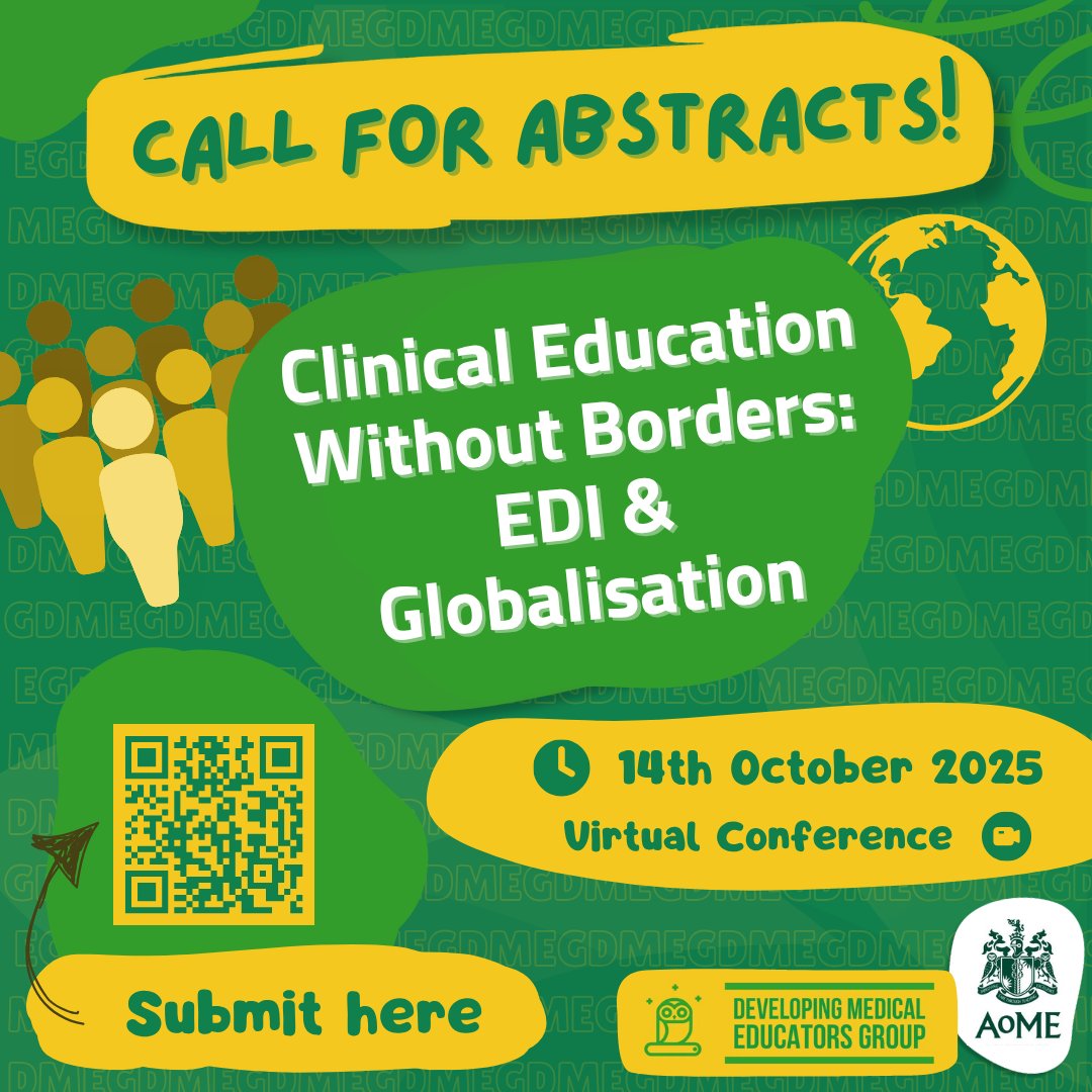 Medical Educators (@medicaleducator) on Twitter photo πππ₯π₯ ππ¨π« πππ¬ππ«ππππ¬ π§π¨π° π¨π©ππ§ for #ππππππππ. Do you have a project to showcase? Eager to connect with like-minded colleagues and exchange innovative ideas? Full info and submission by 1 Aug here bit.ly/DMEG2025 <a href="/DevMedEd/">Developing Medical Educators Group (DMEG)</a> πππ₯π₯ ππ¨π« πππ¬ππ«ππππ¬ π§π¨π° π¨π©ππ§ for #ππππππππ. Do you have a project to showcase? Eager to connect with like-minded colleagues and exchange innovative ideas? Full info and submission by 1 Aug here bit.ly/DMEG2025 <a href="/DevMedEd/">Developing Medical Educators Group (DMEG)</a>