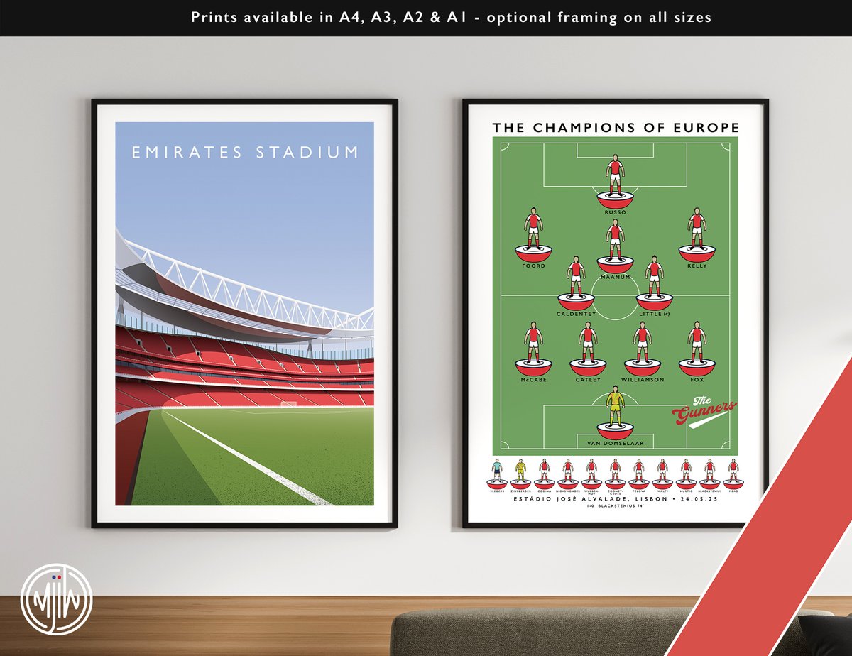 matthew j i wood design (@matthewjiwood) on Twitter photo Emirates North Bank & Arsenal Women Champions Of Europe
Get 10% off until midnight with the discount code:
THE-GUNNERS
Visit: matthewjiwood.com/subbuteo-teams…
Prints available in A4, A3, A2 & A1 with optional framing
#Arsenal #Gunners #ArsenalWFC <a href="/CaitlinFoord/">Caitlin Foord</a> <a href="/leahcwilliamson/">Leah Williamson</a> Emirates North Bank & Arsenal Women Champions Of Europe
Get 10% off until midnight with the discount code:
THE-GUNNERS
Visit: matthewjiwood.com/subbuteo-teams…
Prints available in A4, A3, A2 & A1 with optional framing
#Arsenal #Gunners #ArsenalWFC <a href="/CaitlinFoord/">Caitlin Foord</a> <a href="/leahcwilliamson/">Leah Williamson</a>