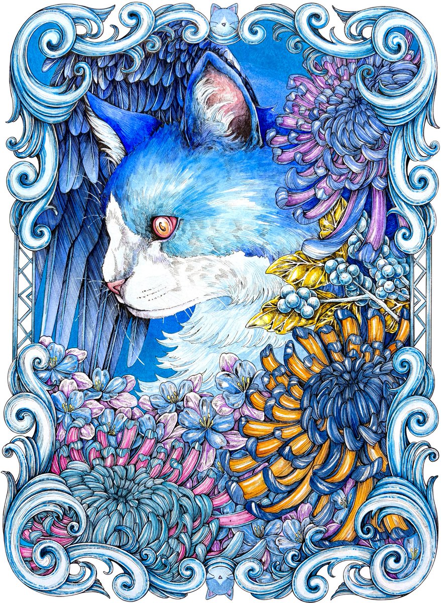 【蒼猫幻】 / F4号(333×242mm)