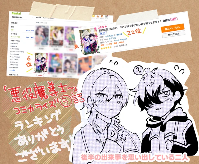 Renta!様で6⃣位&シーモア様で2⃣2⃣位だったそうです!ありがとうございます! 