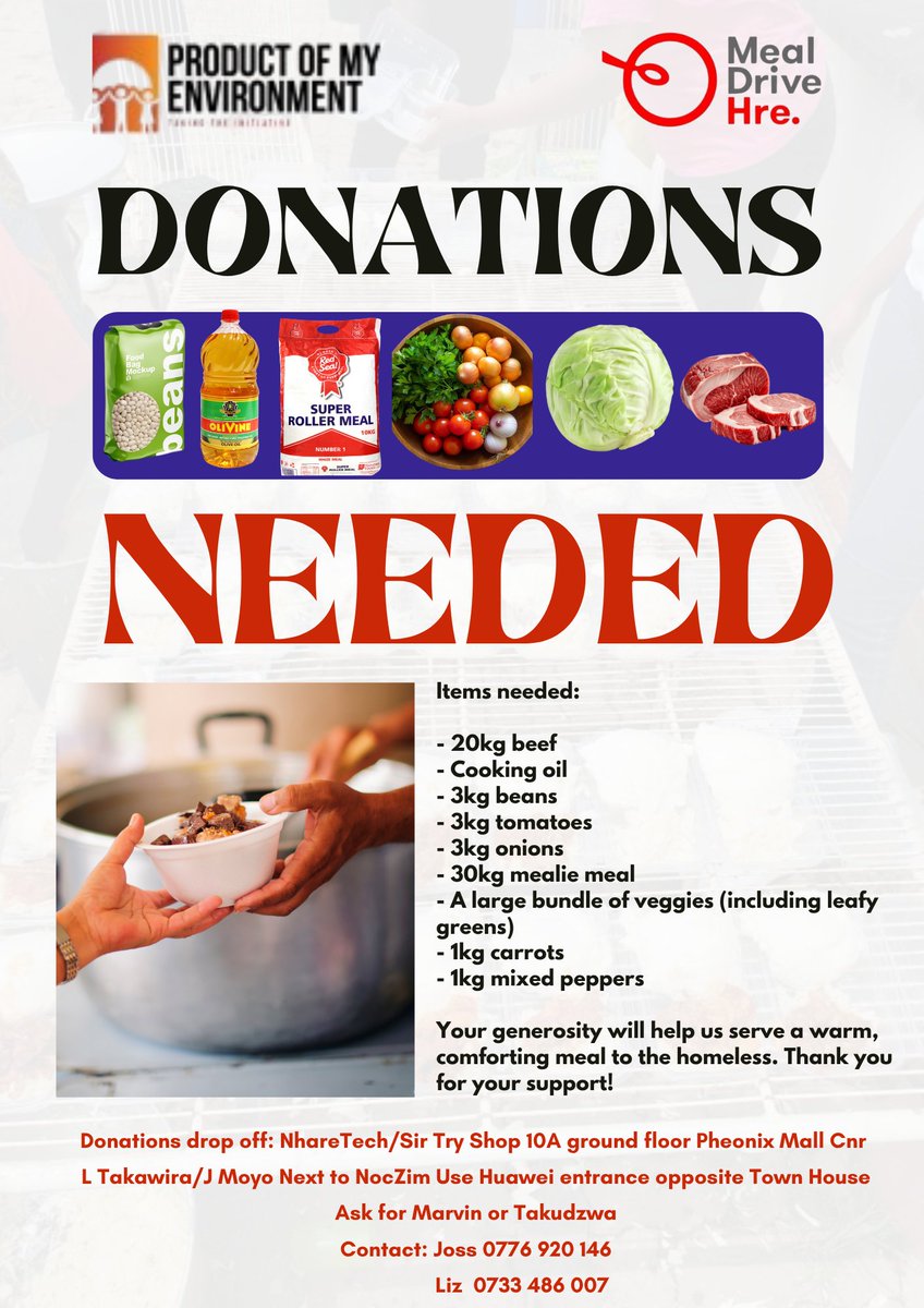 Help us serve a warm, comforting meal to the homeless as we come together to make a difference in our community! #MealDriveHre #WinterDrive