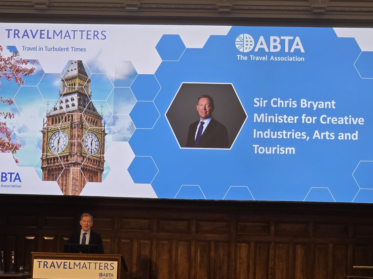 Need to make sure the whole of government works together on National Tourism Strategy dates Sir Chris Bryant MOT at #ABTAtravelmatters good luck Chris!