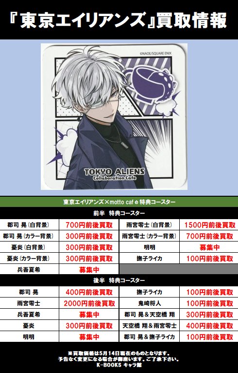 【最終値下げ】東京エイリアンズ クオカード 買取情報】 『#東京エイリアンズ』 買取募集中‼️ ご利用をお待ちして