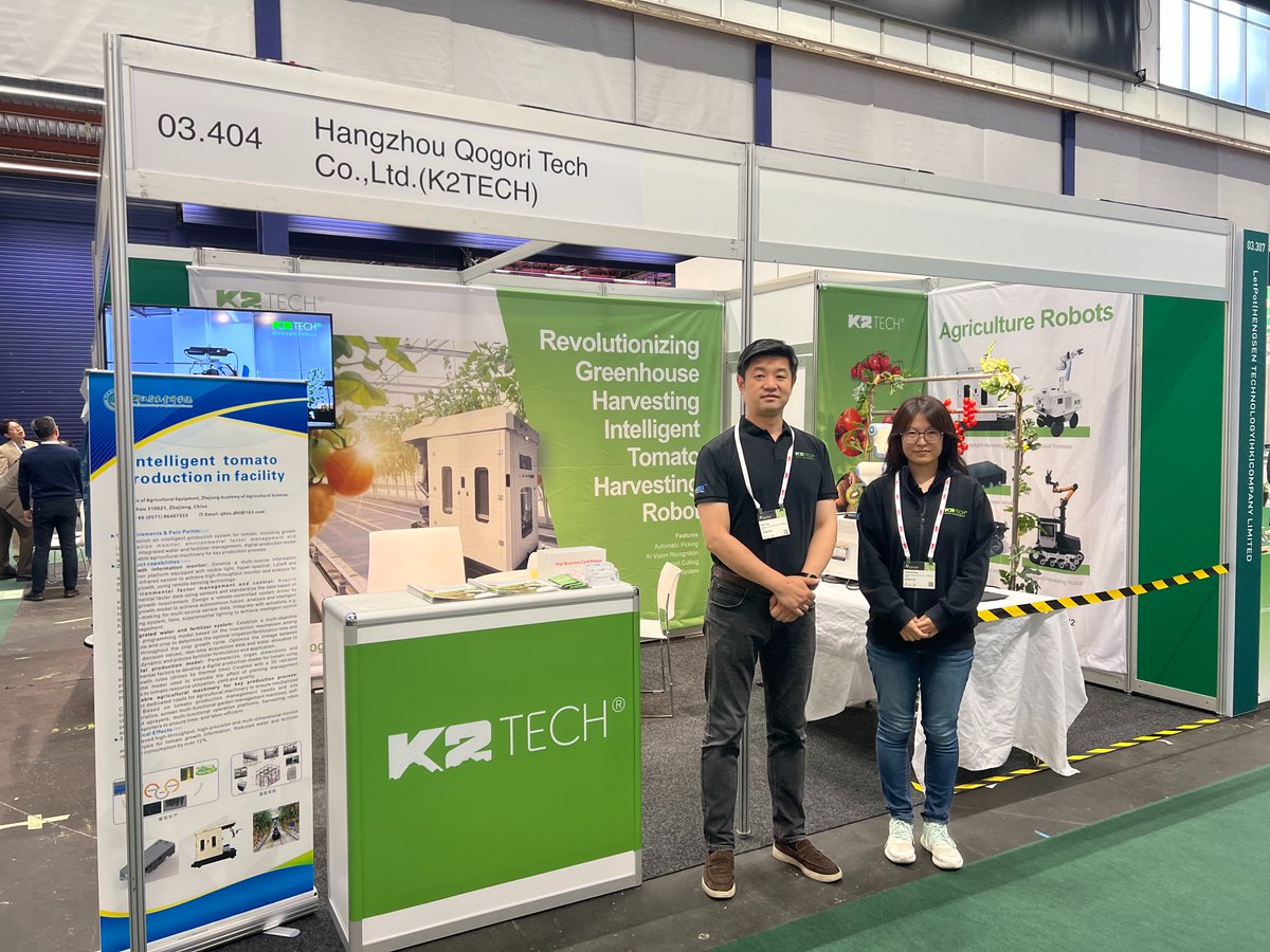 K2TECH_AIVISION's tweet image. Live from GreenTech 2025!We’re showcasing our tomato harvesting robot — great conversations and connections happening at our booth（03.404）. Come say hi!  🍅 🤖 🌿

#GreenTech2025 #K2TECH #AgriTech #TomatoRobot #Innovation  #SmartFarming