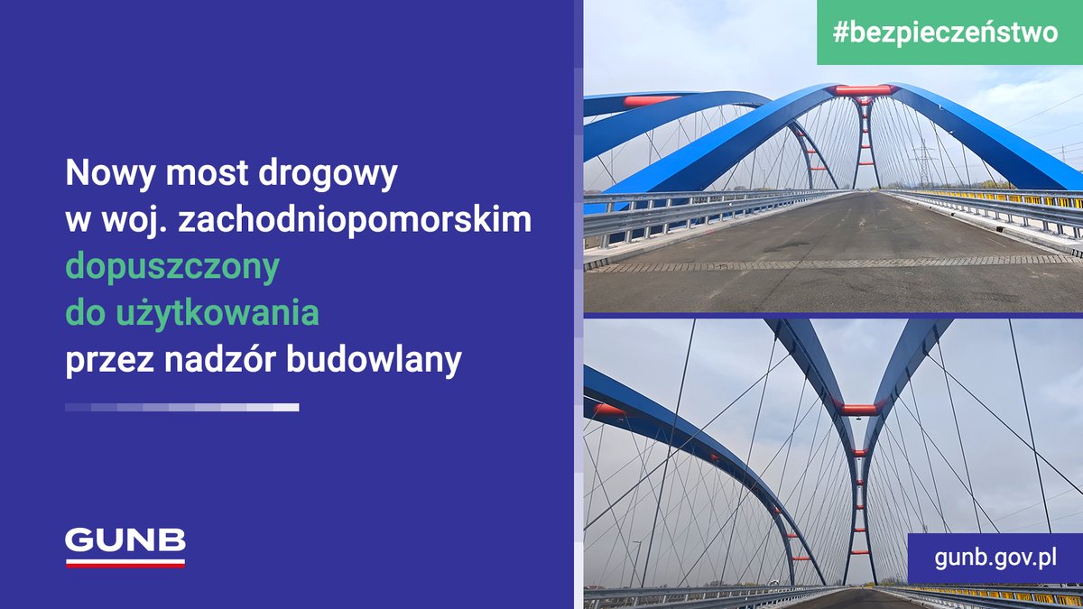 GUNB_Urzad's tweet photo. Nowy most połączył wyspę Wolin ze stałym lądem. Został wybudowany nad cieśniną Dziwną w ciągu drogi ekspresowej S3. Zachodniopomorski #WINB, po kontroli obowiązkowej, wydał pozytywną decyzję na użytkowanie przeprawy 22 kwietnia br. Nowa trasa jest już otwarta dla ruchu drogowego. https://t.co/uXWkEuwi30