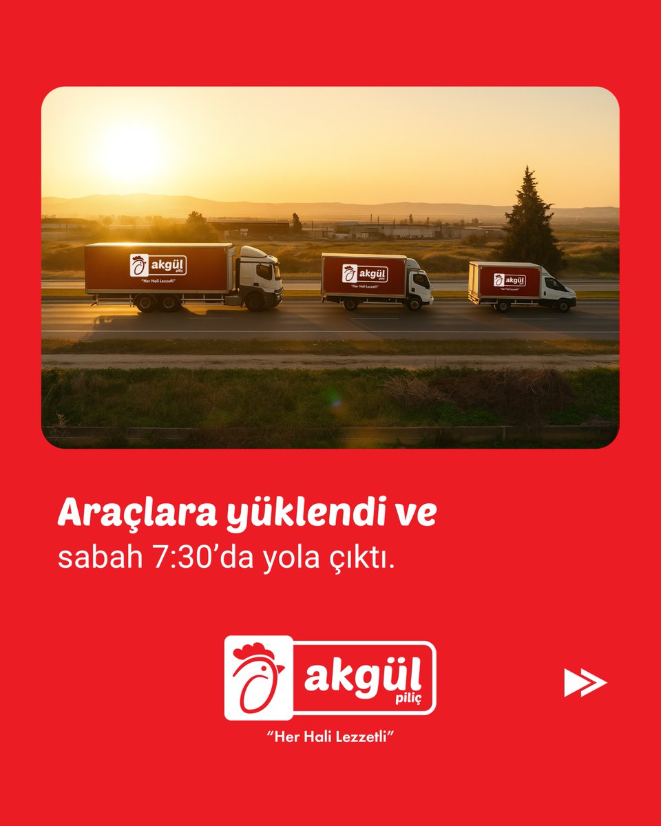akgulpilicresmi's tweet photo. Siz uyanmadan hazır!
Bu tavuk, sabah 06:30’da kesildi.
Araçlara yüklendi ve 07:30’da yola çıktı.
Son olarak, 8:50'de mağaza raflarında yerini aldı.
Akgül Piliç | Tavuk değil, tazelik satıyoruz...
#AkgülPiliç #tazelik https://t.co/EcZQmrzZm5