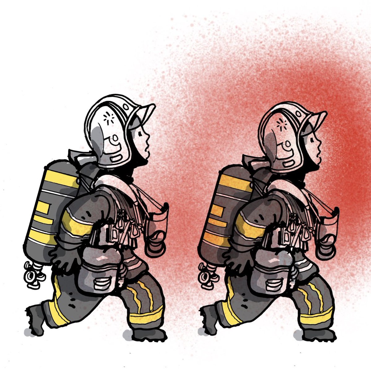 HOMMAGE AUX POMPIERS: Deux pompiers volontaires ont été enseveli dans un immeuble en feu à Laon alors qu’ils tentaient de sauver des vies.
