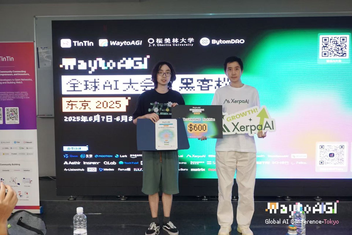 XerpaAI's tweet photo. 🎉🎉Congrats to our #XerpaAI winner:
🥇 Shotmarks: iOS app turning screenshots into searchable bookmarks/to-dos
🥈 DC Agent Audit: AI, blockchain, zero-knowledge for digital asset auditing
🥉 Campai: AI-powered KOL scoring for Twitter campaigns
#AI #WayToAGISummit #WayToAGI https://t.co/8ooMS5BHU5