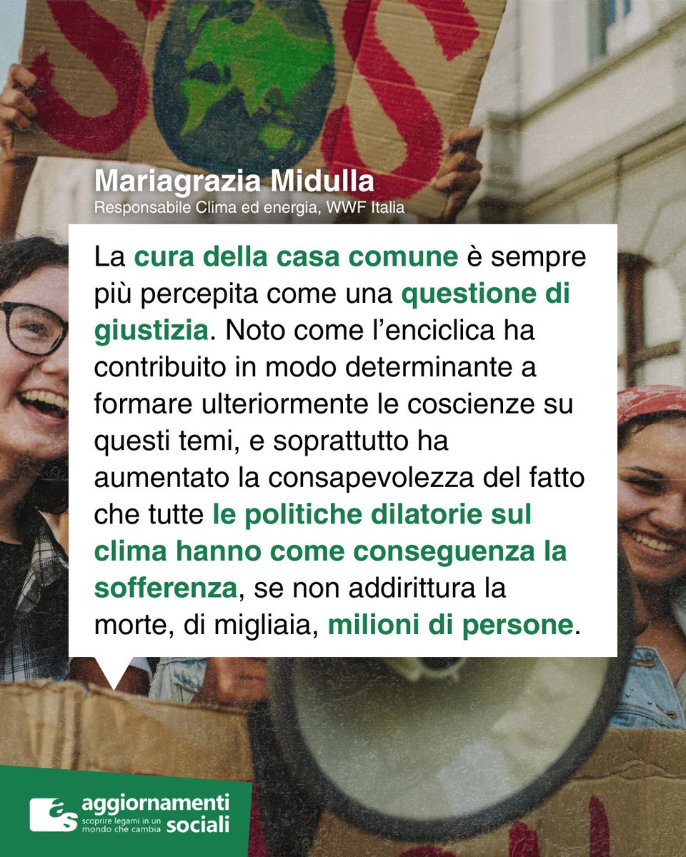 Leggi la riflessione di Mariagrazia Midulla, responsabile Clima e energia <a href="/WWFitalia/">wwfitalia</a>, per i 10 anni di #Laudatosi sul sito: aggiornamentisociali.it/articoli/lauda…