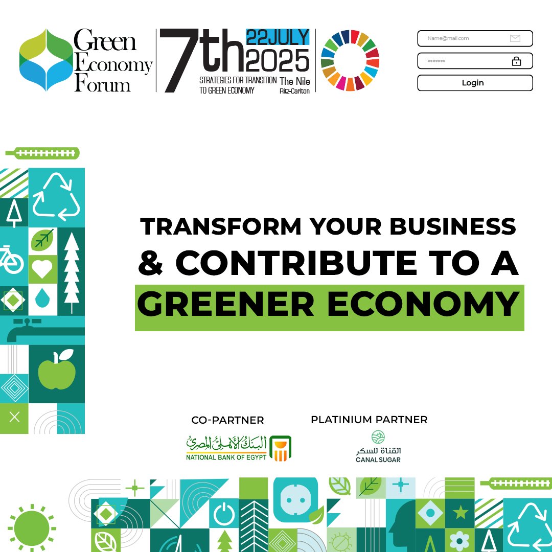 Our session will highlight the achievements of businesses that have prioritized ESG standards and green transition. Get motivated to make a difference!
Let’s build a greener business together.
🎟️ Book your seat now: shorturl.at/MDqKa
📍 The Nile Ritz-Carlton Cairo
#GEF2025