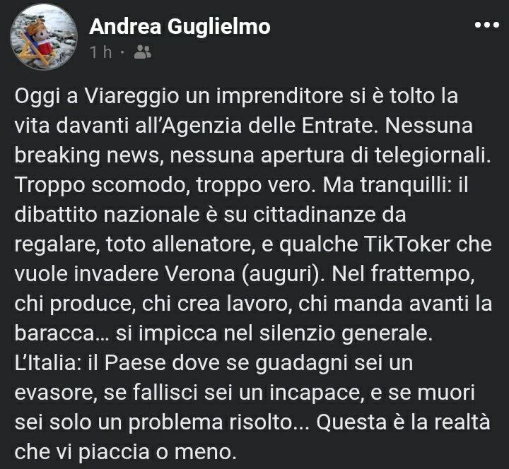 CHRISTIANPAGNOS's tweet photo. Link articolo https://t.co/mTVxqtWkuM
#sistemaitalia #suicididistato https://t.co/6Xdzlm2VK8