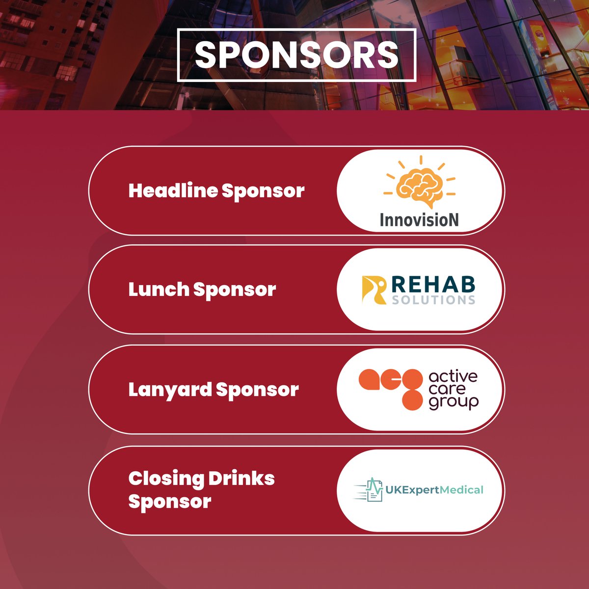Just one day to go until the Brain Injury Group Conference at the Lowry, Salford!

Thank you to all our sponsors — we truly appreciate your support.

We look forward to seeing everyone from 8:30 AM tomorrow!
#ConferenceCountdown #TheLowry #ThankYouSponsors #BrainInjurySupport