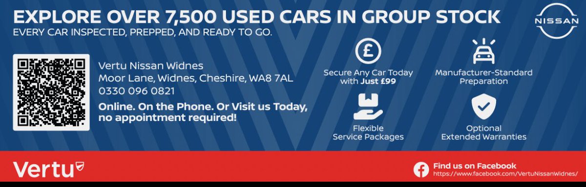 With over 7,500 nearly new and used cars in stock, why go anywhere else!

98% Recommendation on <a href="/JudgeService/">JudgeService</a> makes <a href="/VertuWidnes/">Vertu Motors Nissan Widnes</a> the only place to choose your next dream 🚘 from.

<a href="/VertuMotors/">Vertu</a> <a href="/NissanUK/">NissanUK</a> <a href="/Nissan/">Nissan</a>