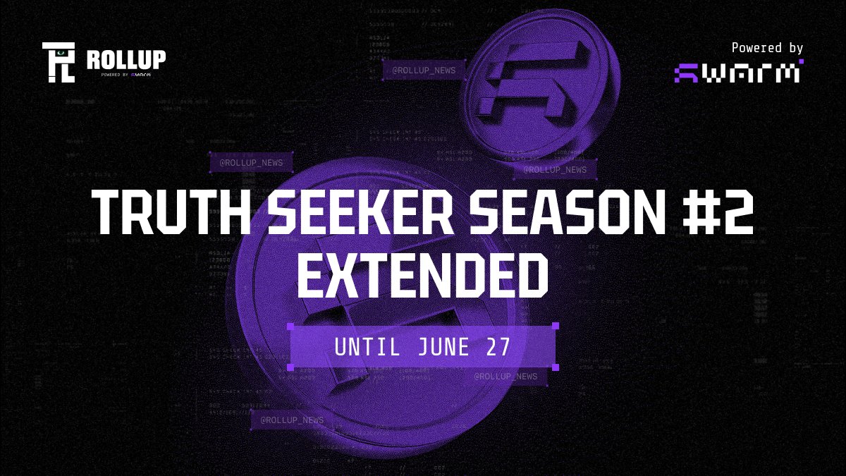 Rollup_News's tweet image. 📢 Truth Seeker Season 2 Extended
We’re giving you 14 more days to mint the truth, climb the ranks, and lock in your points.
⏳ New end date: June 27
More time. More truth. No excuses.
Data is flowing within the Truth Swarm 👀