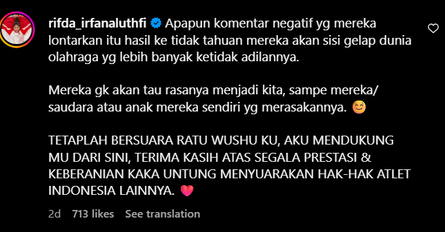 Baru liat komen dari Rifda di IG Ci Lindswell 🥹