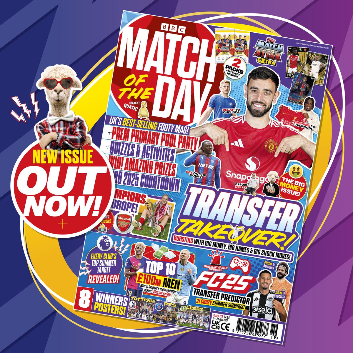 BBC Match of the Day mag (@motdmag) on Twitter photo 🤩💸 𝗧𝗥𝗔𝗡𝗦𝗙𝗘𝗥 𝗧𝗔𝗞𝗘𝗢𝗩𝗘𝗥! 💸🤩
Inside our vibey new issue…
🤑 Huge moves and big rumours!
💰 Most valuable stars!
📌 Epic footy wallplanner!
🎮 #FC25 transfer predictor!
🔥 Tons of lols, quizzes, <a href="/ToppsMatchAttax/">Topps Match Attax</a> Extra and more!
OUT NOW – tell your kids! 👀 🤩💸 𝗧𝗥𝗔𝗡𝗦𝗙𝗘𝗥 𝗧𝗔𝗞𝗘𝗢𝗩𝗘𝗥! 💸🤩
Inside our vibey new issue…
🤑 Huge moves and big rumours!
💰 Most valuable stars!
📌 Epic footy wallplanner!
🎮 #FC25 transfer predictor!
🔥 Tons of lols, quizzes, <a href="/ToppsMatchAttax/">Topps Match Attax</a> Extra and more!
OUT NOW – tell your kids! 👀