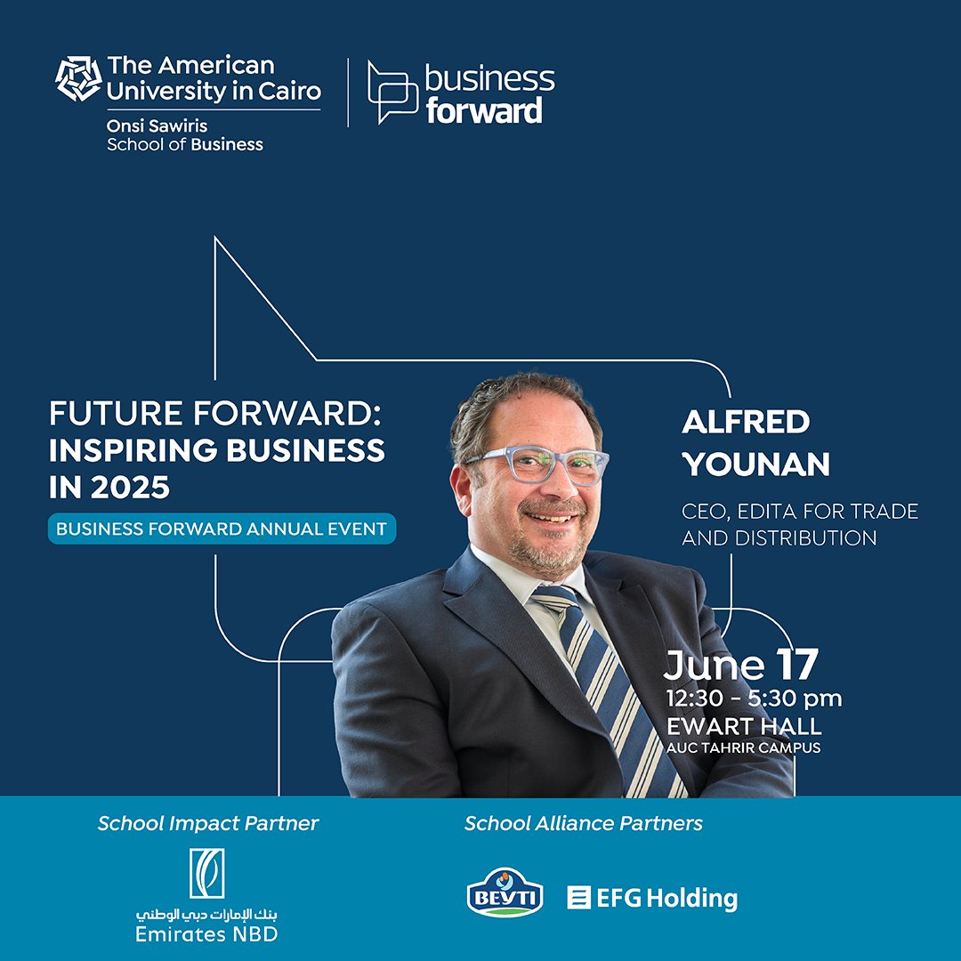 Business Forward (@businessfwd) on Twitter photo We are excited to welcome <a href="/alfred_younan/">Alfred.Younan</a>, CEO of Edita for Trade and Distribution, to the "Industrial Growth: Opportunities for Local Growth and Global Outlook" panel at the #businessforward Annual Event 2025.
📍Register: bit.ly/3HGmG6M
#FutureForward2025 We are excited to welcome <a href="/alfred_younan/">Alfred.Younan</a>, CEO of Edita for Trade and Distribution, to the "Industrial Growth: Opportunities for Local Growth and Global Outlook" panel at the #businessforward Annual Event 2025.
📍Register: bit.ly/3HGmG6M
#FutureForward2025