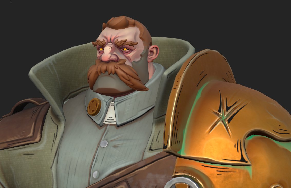 JCaronChara's tweet image. Texturing ongoing, trying to keep the lines and texture style I used on the previous robots on an organic subject. Slowly but surely finding something I like, I'm curious to see some 2dfx on this guy.
#texturing #lookdev