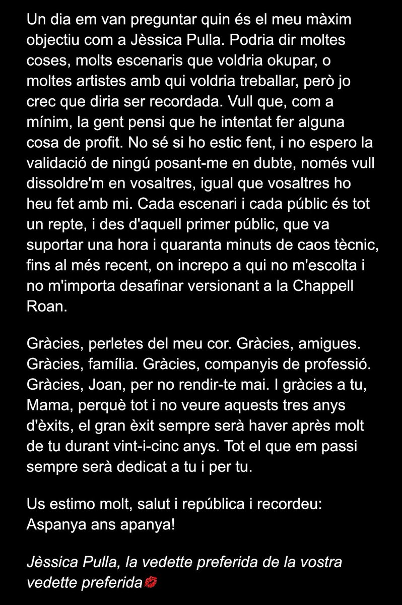 🎂💋TRES ANYS DISSOLTA EN VOSALTRES💋🎂

Gràcies per aquests tres anys de transformisme en català envoltats d’amor, suport i caliu. Això és només el principi! 🪭

🎨: @medusize