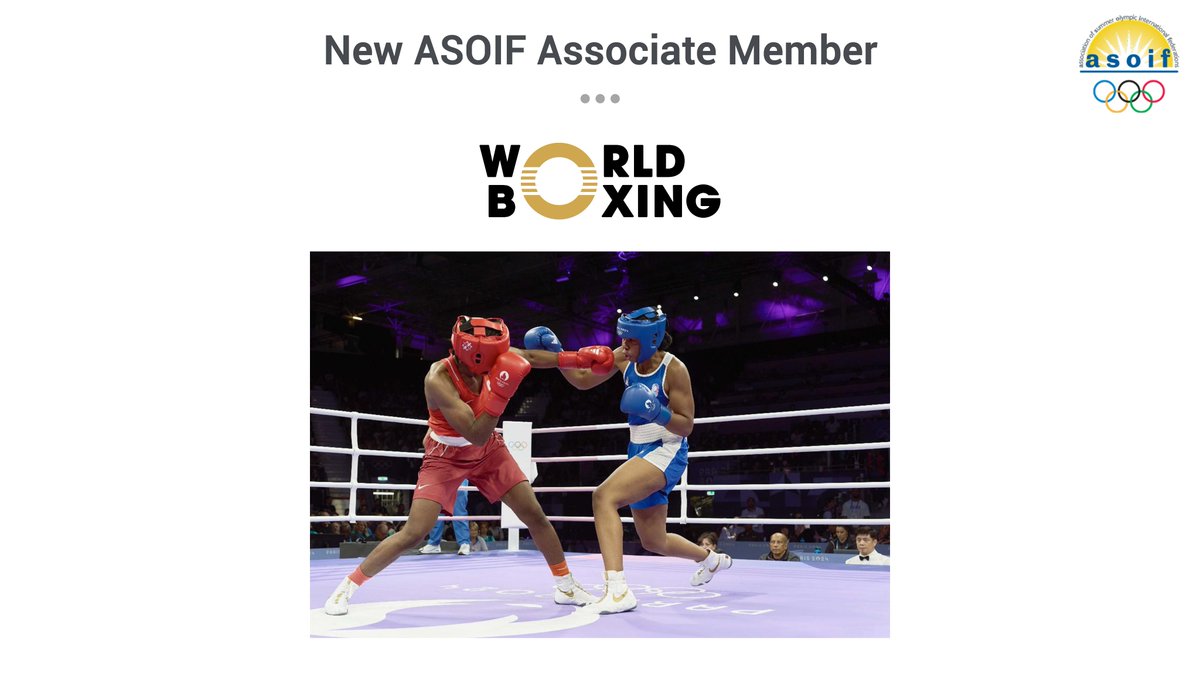 ASOIF (@asoifsummerifs) on Twitter photo The 49th ASOIF General Assembly just admitted World Boxing <a href="/RealWorldBoxing/">World Boxing</a> as an Associate Member. The inclusion of boxing on the LA28 Olympic sports programme was approved by the IOC Session in March. The 49th ASOIF General Assembly just admitted World Boxing <a href="/RealWorldBoxing/">World Boxing</a> as an Associate Member. The inclusion of boxing on the LA28 Olympic sports programme was approved by the IOC Session in March.