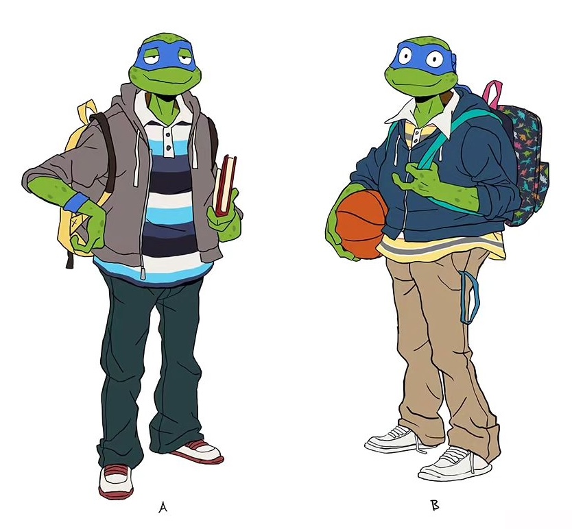 TheOldTurtleDen's tweet image. Concept art of Leonardo from the 2023 film Teenage Mutant Ninja Turtles: Mutant Mayhem
(🎨 Maxime Mary)