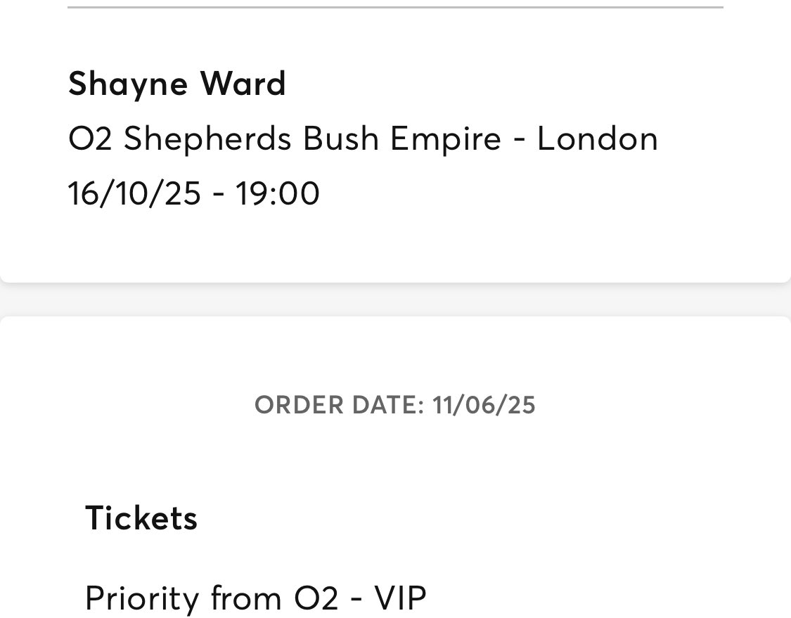There was never any doubt at all 🙌🏻
See you in October <a href="/shayneTward/">Shayne Ward</a>