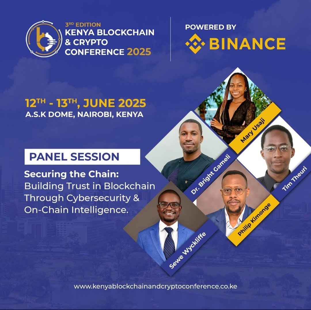 UsajiMary's tweet image. I’ll be moderating a powerful session at @KBCC_01 
Topic: “Building Trust in Blockchain through Cybersecurity and Onchain Intelligence”

Because in Web3, trust isn’t just a buzzword  it’s the foundation.

Grab your ticket here …yablockchainandcryptoconference.co.ke

See you kesho.

#Kbcc